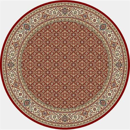 DYNAMIC RUGS Ancient Garden 5 ft. 3 in. Round 57011-1414 Rug - Red/Ivory ANR5570111414